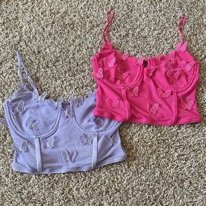 Windsor Lavender and Pink Crop Tops